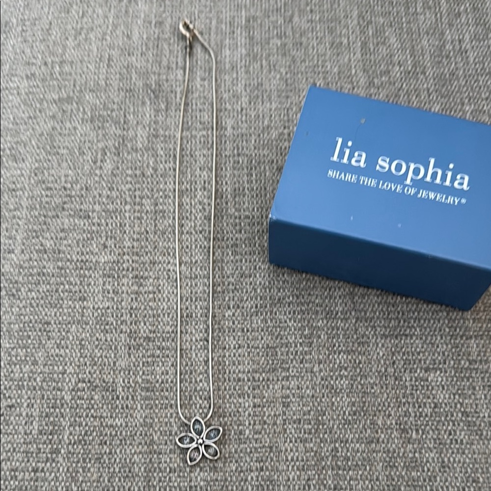Lia Sophia Silver Flower Necklace
